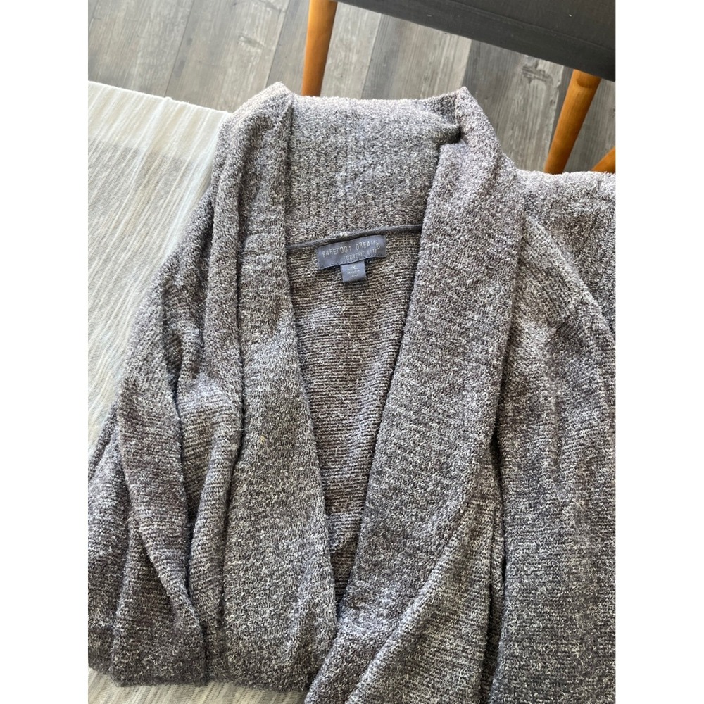 Barefoot Dreams CozyChic Lite Cardigan Shawl Collar Women's L XL Gray